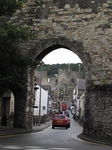 SX23421 Conwy Castle seen through arch in medieval wall.jpg
